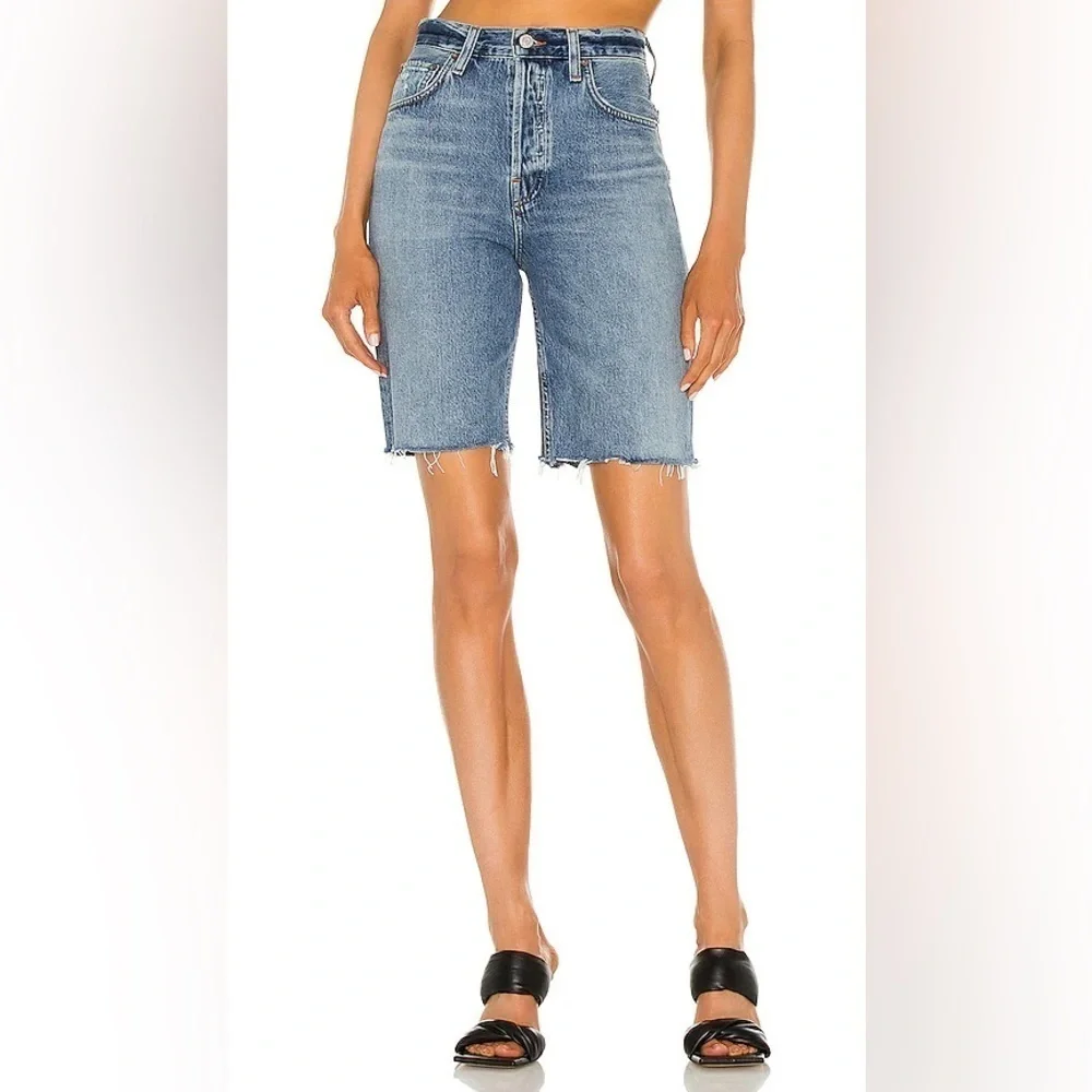 Agolde 90's Pinch Waist Denim Jean Short Marquee 23 NWT High Rise Long Inseam